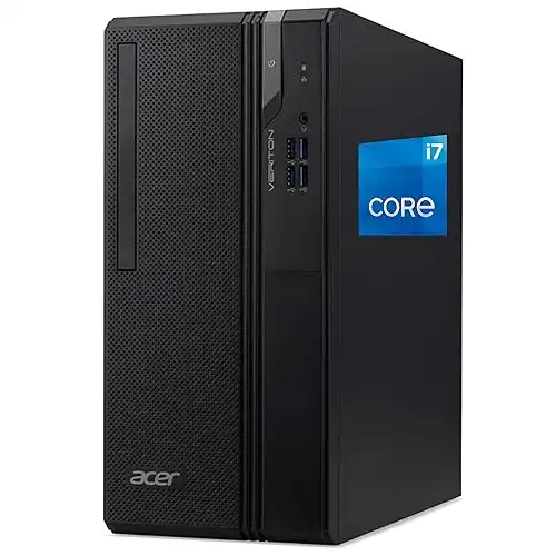 Acer Veriton Tower Computer Intel i7-12700K, 64GB Ram, 4TB NVMe SSD, DisplayPort, HDMI, VGA, AC Wi-Fi, Bluetooth - Windows 11 Pro