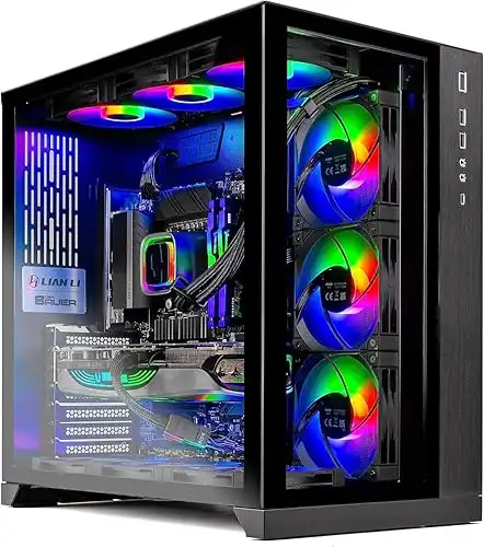 Skytech O11D Gaming PC Desktop, Ryzen 7 7800X3D 4.2 GHz (5GHz Turbo Boost), AMD RX 7800XT 16GB GDDR6, 1TB Gen4 SSD, 32GB DDR5 RAM, Wi-Fi, Win 11 Home