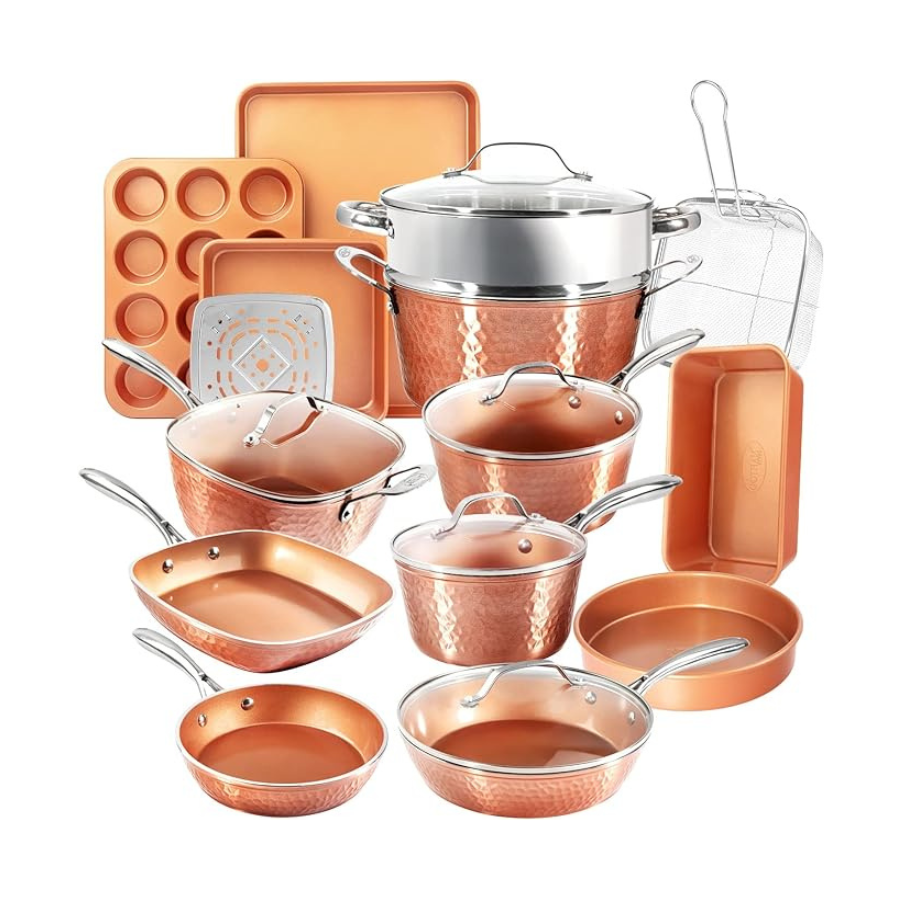 Gotham Steel Hammered Copper Collection 20 Piece Premium Pots and Pans Set Review